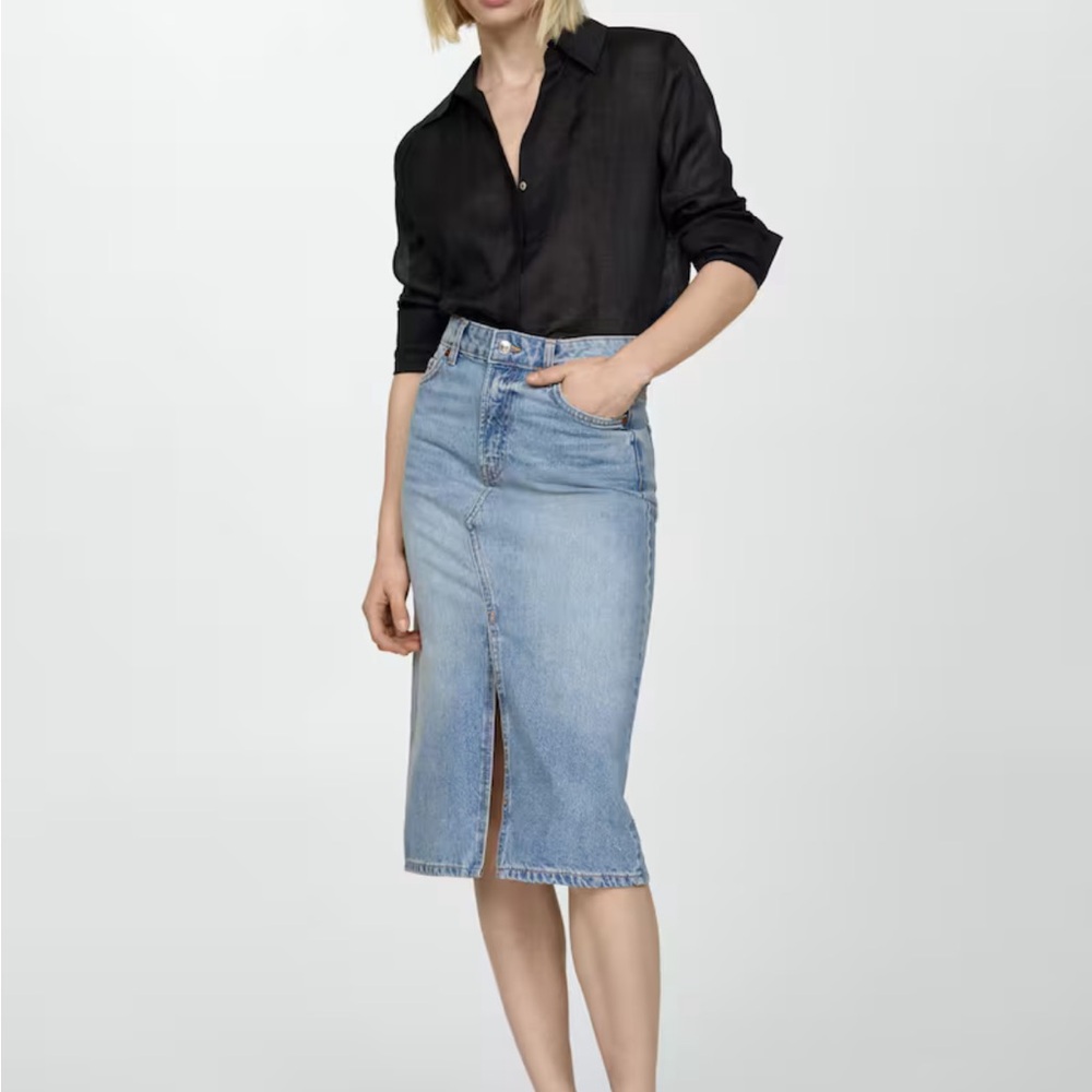 NWT Mango denim midi skirt small